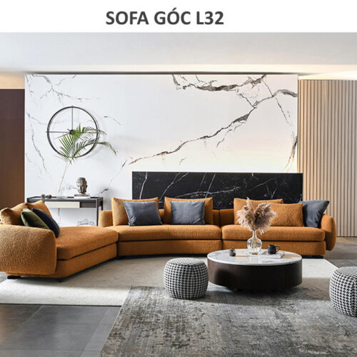 Ghế sofa góc vải thô hiện đại L32 
