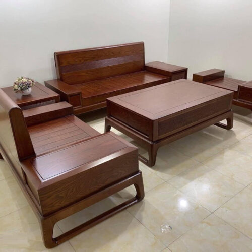 Bộ sofa gỗ sồi SG01 Huy Hoàng