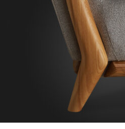 Alternative view of HH-L22 – Ghế sofa góc đệm vải viền da gỗ sồi hiện đại, sang trọng cho phòng khách Việt