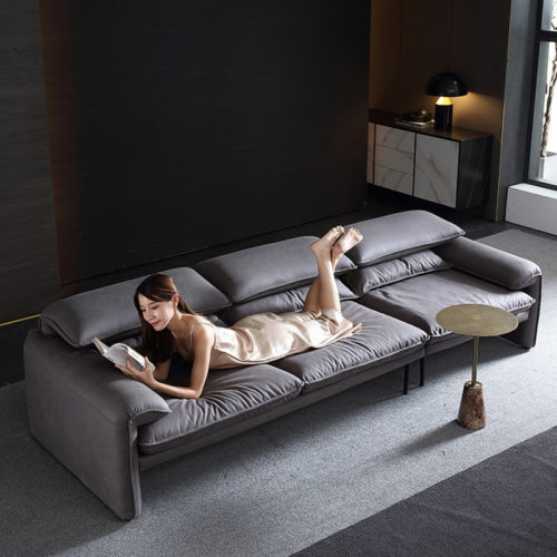 Ghế sofa văng da lộn hiện đại V34