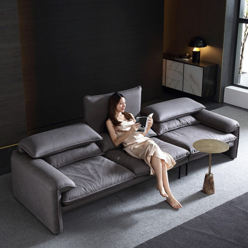 Ghế sofa văng da lộn hiện đại V34