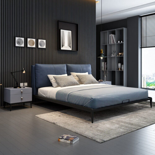 Giường ngủ đẹp đệm da HH10