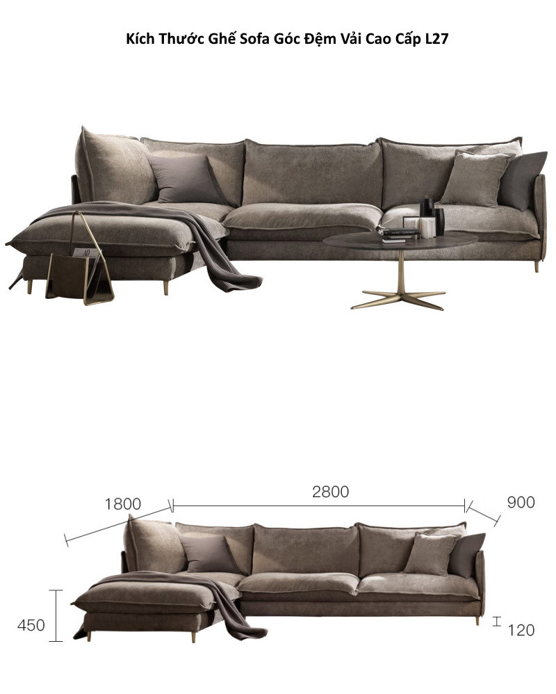Ghế sofa góc đệm vải cao cấp L27 – Hiện đại, êm ái, giá rẻ tận xưởng Sofa Huy Hoàng - Ảnh 6