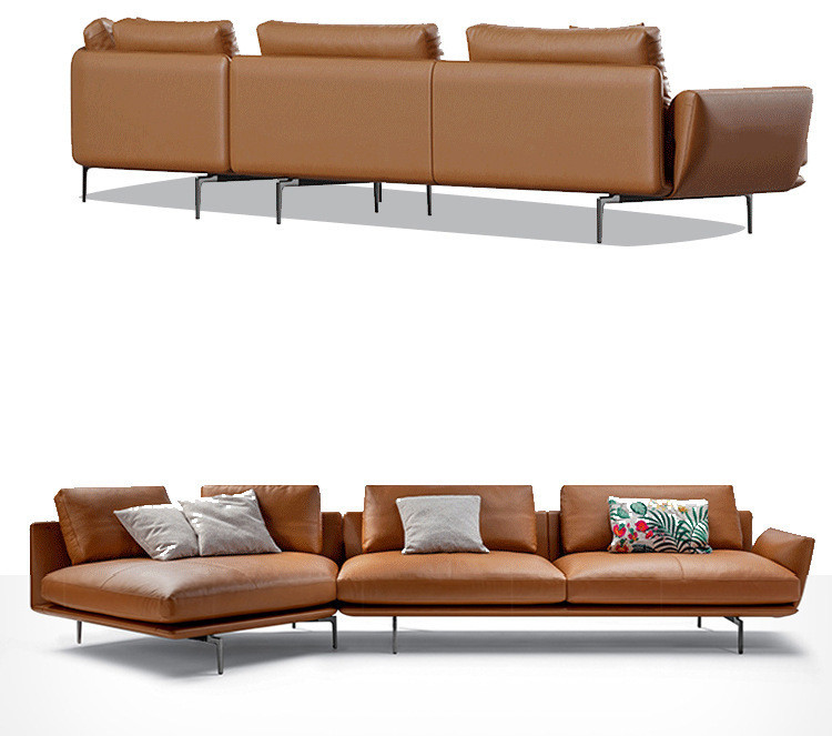 Sofa góc đệm da dáng cong L30 – Hiện đại, sang trọng, giá rẻ tận xưởng Sofa Huy Hoàng - Ảnh 2