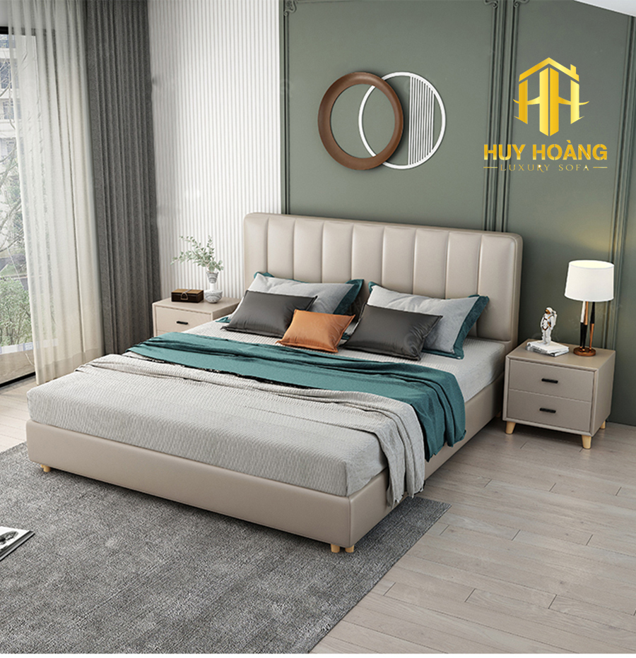 Giường Ngủ Bọc Da HH011 – Sang Trọng, Bền Đẹp, Nâng Tầm Không Gian Phòng Ngủ - Ảnh 2