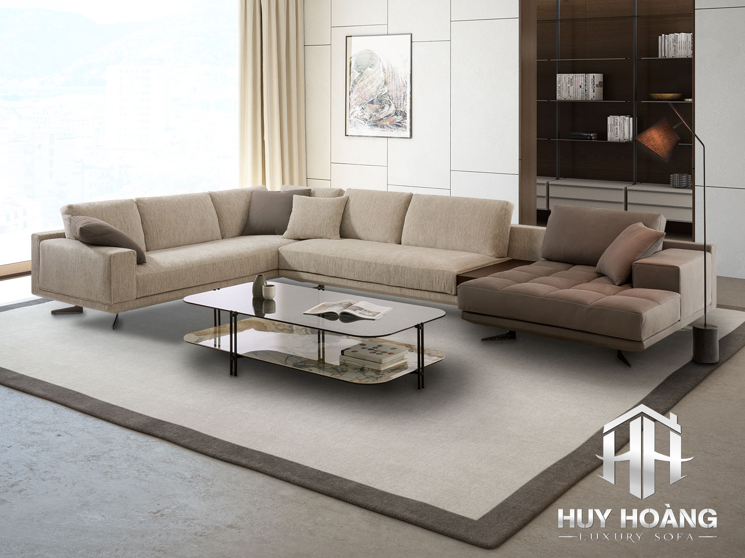 sofa nỉ phong cách bắc âu