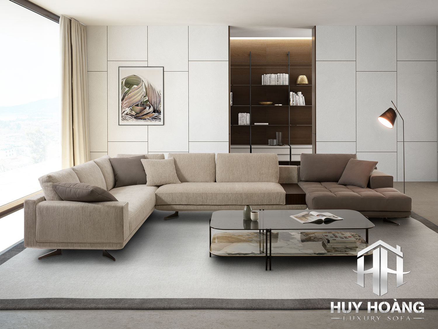sofa nỉ phong cách bắc âu