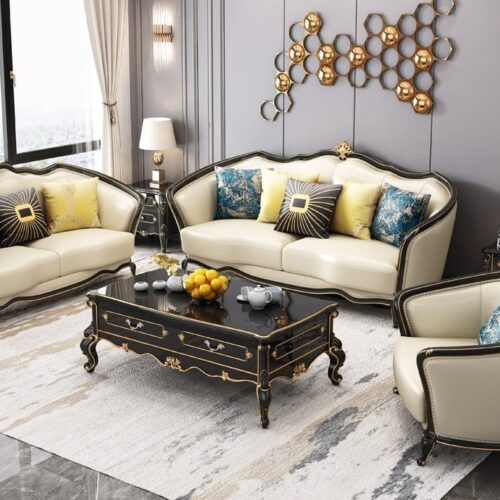 sofa tân cổ điển HHTCD 101 da Ý sofa tân cổ điển HHTCD 101
