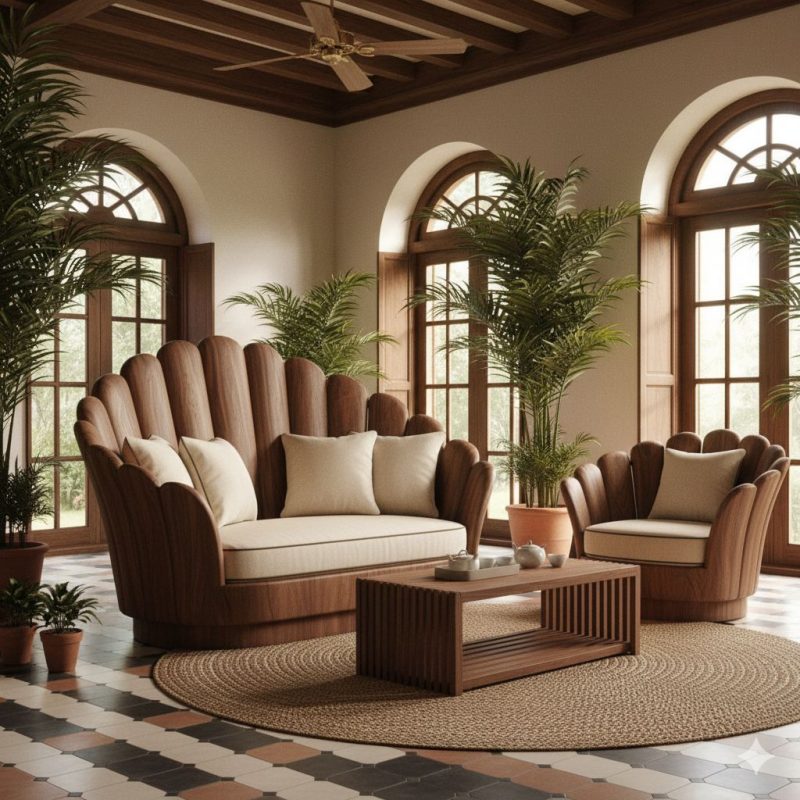 Sofa Văng Sò/Vỏ Sò (Indochine hiện đại)