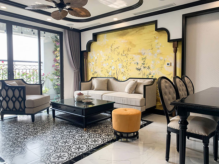 Sofa Indochine Chạm Khắc Họa Tiết Kỷ Hà