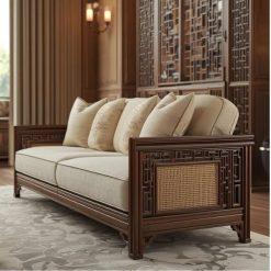 GHẾ SOFA INDOCHINE HHV 317 – PHONG THÁI ĐÔNG DƯƠNG SANG TRỌNG, TINH TẾ TỪ TỪNG ĐƯỜNG NÉT