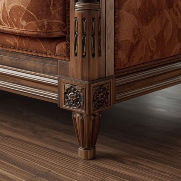 Sofa Indochine HHV 324 – Sự kết hợp hài hòa giữa nghệ thuật Á Đông và tiện nghi hiện đại.
