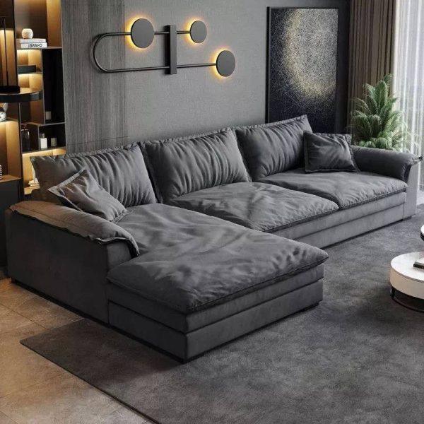 Form sofa gọn gàng nhưng rộng rãi, phù hợp chung cư và nhà phố.