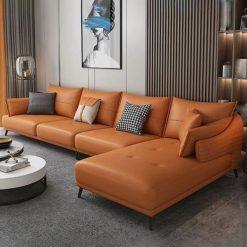Sofa góc HHL290 dễ kết hợp bàn trà và nội thất phòng khách