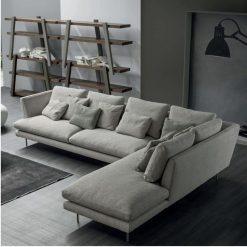 Sofa góc HHL286 dễ kết hợp bàn trà và nội thất phòng khách.