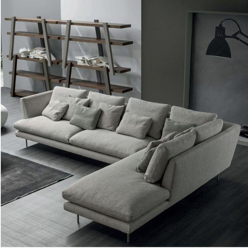 Sofa góc HHL286 dễ kết hợp bàn trà và nội thất phòng khách.