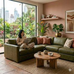 Sofa góc HHL306 thiết kế hiện đại, tối ưu không gian phòng khách.