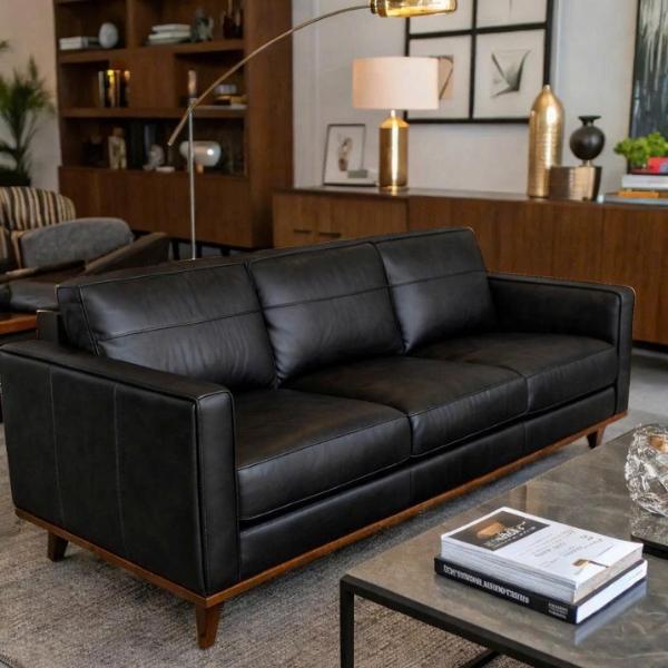 Cận cảnh chất liệu cao cấp và đường may tinh tế của sofa văng HHV 494 Sofa Huy Hoàng