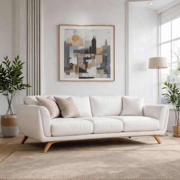 Cận cảnh chất liệu cao cấp và đường may tỉ mỉ của sofa văng HHL 321 Sofa Huy Hoàng